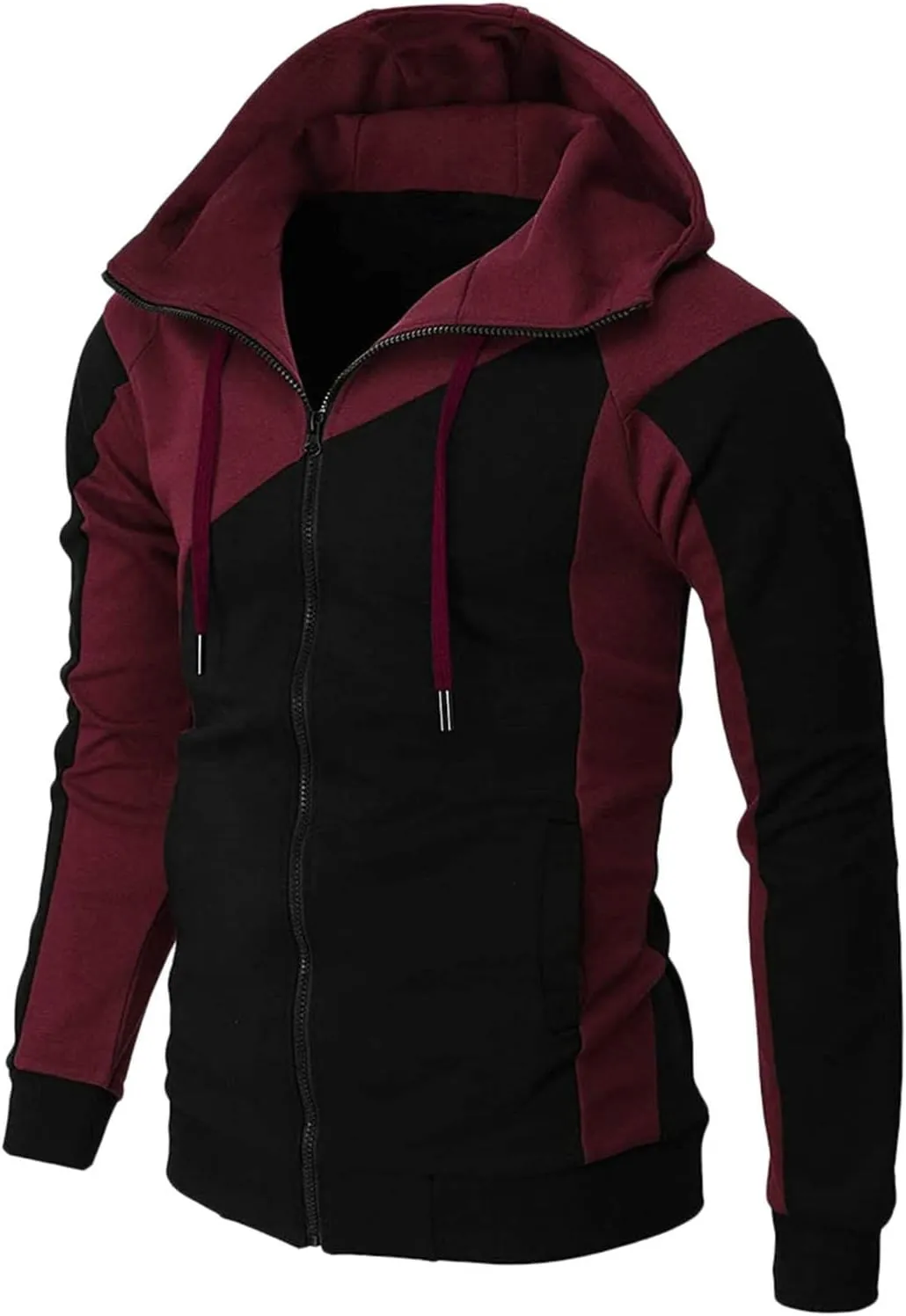 Men Hoodies Casual Hoodies for Men with Zip Pockets Full Zip Long Sleeve Sweatshirt Athletic Workout Hooded Jackets