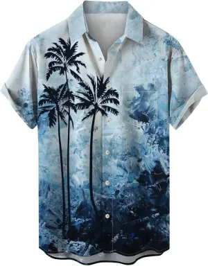 Men's Bowling Shirts Casual Button Down Beach Shirt Relaxed Fit Short Sleeve Hawaiian Shirt Summer Beach Holiday Tops