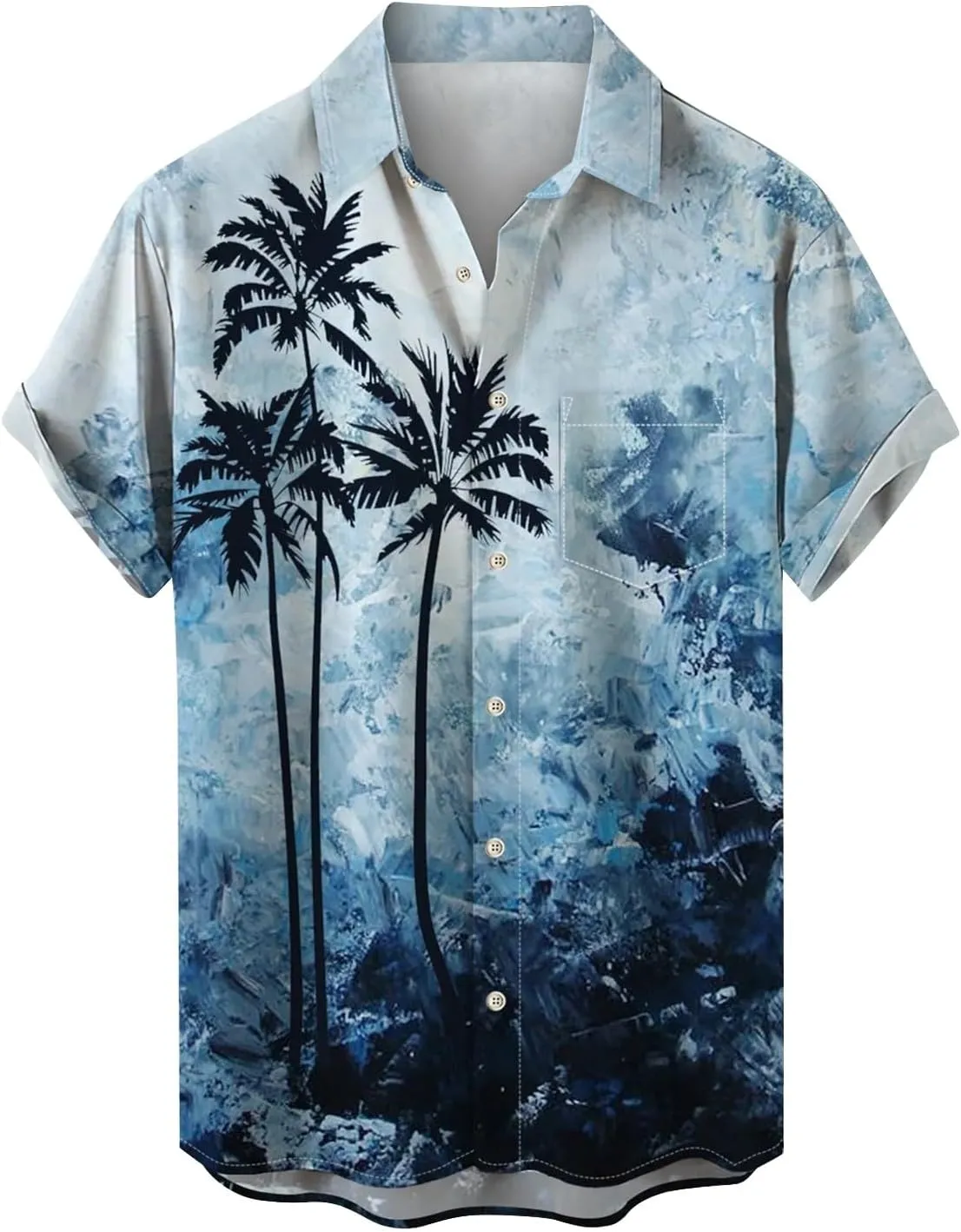 Men's Bowling Shirts Casual Button Down Beach Shirt Relaxed Fit Short Sleeve Hawaiian Shirt Summer Beach Holiday Tops