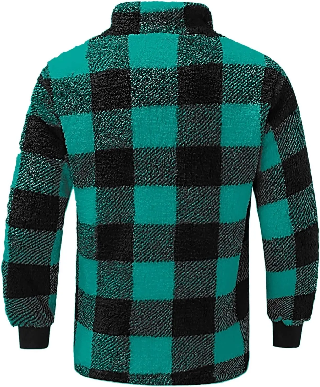 Mens Camo Tactical Sherpa Fleece Hooded Jackets Quarter Zip Long Sleeve Winter Warm Flannel Fleece Military Coats