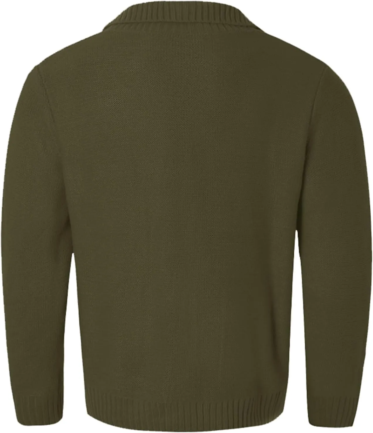 Men's Cardigan Sweater Long Sleeve Casual V Neck Button Double Breasted Knitted Sweater with Pockets