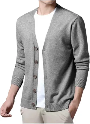 Men's Cashmere Sweaters, Mens Shawl Collar Cardigan Sweater Cable Knit Button Chunky Long Sleeve Warm Casual Sweaters
