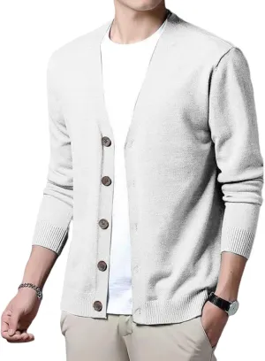 Men's Cashmere Sweaters, Mens Shawl Collar Cardigan Sweater Cable Knit Button Chunky Long Sleeve Warm Casual Sweaters