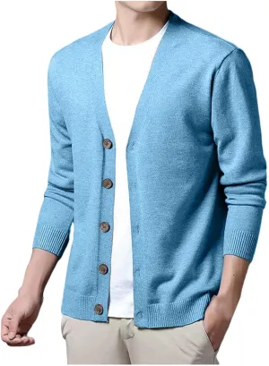 Men's Cashmere Sweaters, Mens Shawl Collar Cardigan Sweater Cable Knit Button Chunky Long Sleeve Warm Casual Sweaters