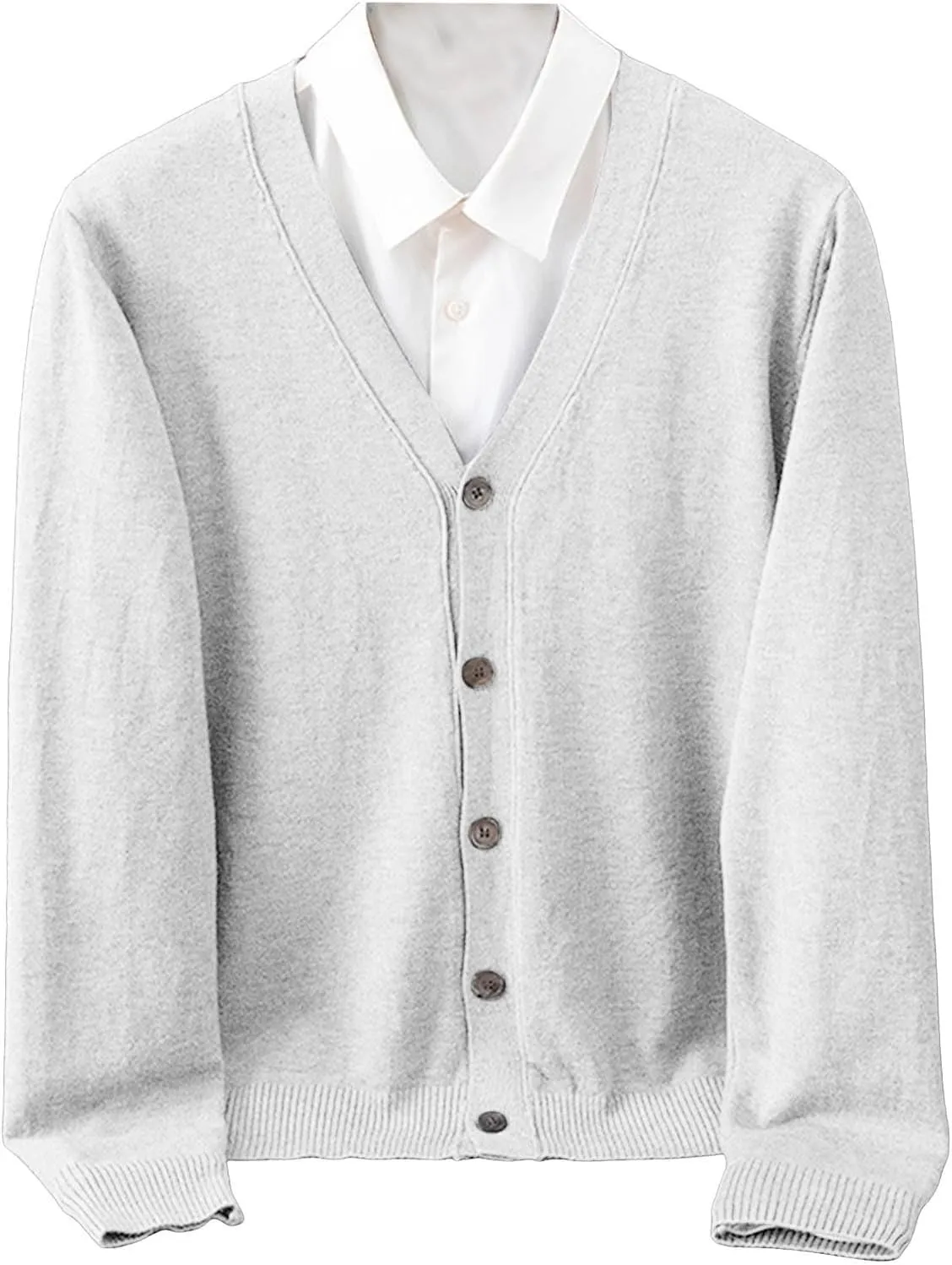 Men's Cashmere Sweaters, Mens Shawl Collar Cardigan Sweater Cable Knit Button Chunky Long Sleeve Warm Casual Sweaters