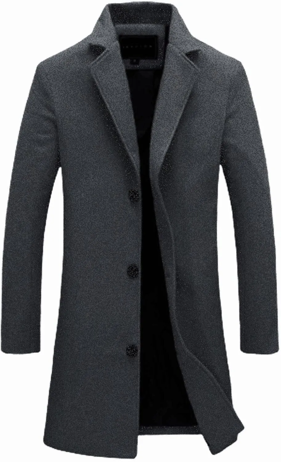 Men's Casual Trench Coat Slim Fit Spread Collar Long Sleeve Jacket Thicken Overcoat Plus Size Vintage Breasted Pea Coat