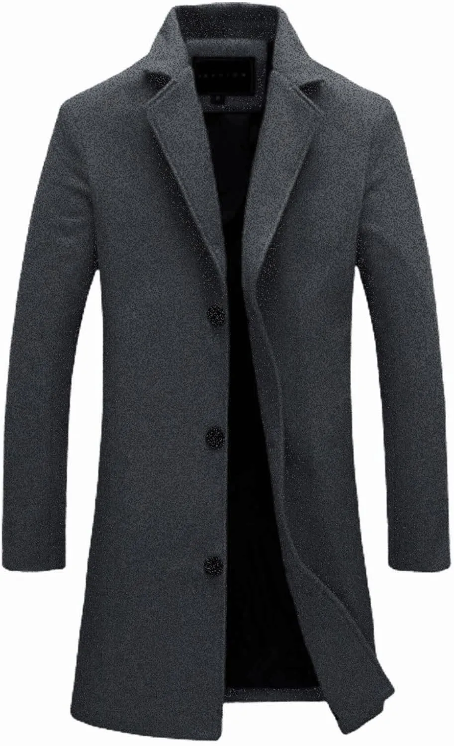Men's Casual Trench Coat Slim Fit Spread Collar Long Sleeve Jacket Thicken Overcoat Plus Size Vintage Breasted Pea Coat