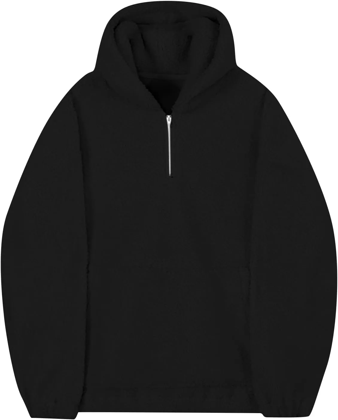 Mens Fall Winter Fashion 2024 Long Sleeve Oversized Sport Pullover Sweatshirts Solid Color Cozy Thick Hooded Outwear