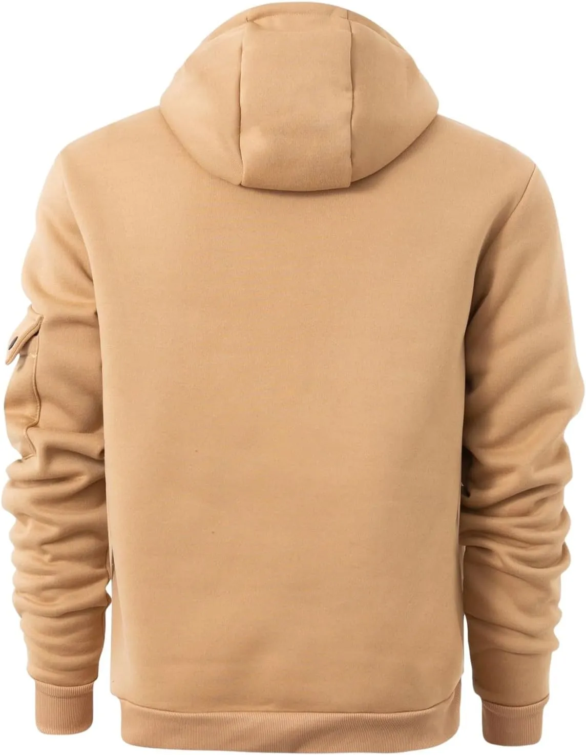 Men's Fashion Sports Hooded Sweatshirt Quarter Zip Hoodies Tops Warm Pocket Solid Long Sleeve Winter Pullover