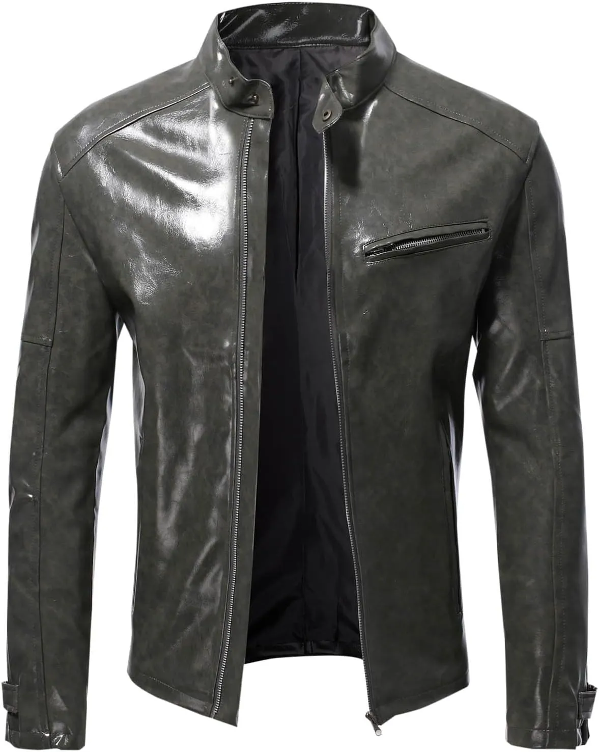 Mens Faux Leather Vintage Bomber Jacket PU Leather Warm Duffle Trench Coat Warm Lined Mountain Motorcycle Jackets