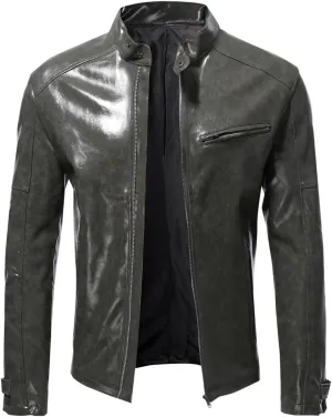 Mens Faux Leather Vintage Bomber Jacket PU Leather Warm Duffle Trench Coat Warm Lined Mountain Motorcycle Jackets