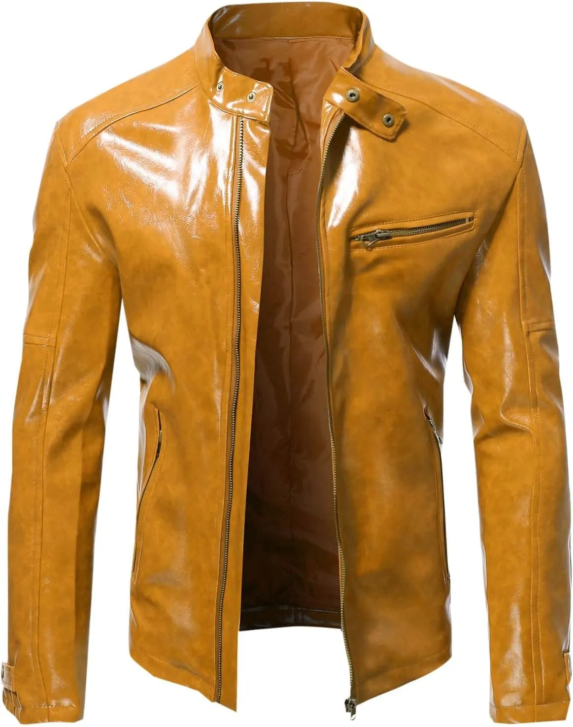 Mens Faux Leather Vintage Bomber Jacket PU Leather Warm Duffle Trench Coat Warm Lined Mountain Motorcycle Jackets