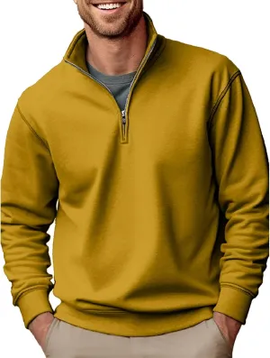 Men's Fleece Crewneck Sweatshirt Zipper Long Sleeved Hoodie Pullover Hooded Sweatshirt Sweat Shirt Mens Sweat Shirt