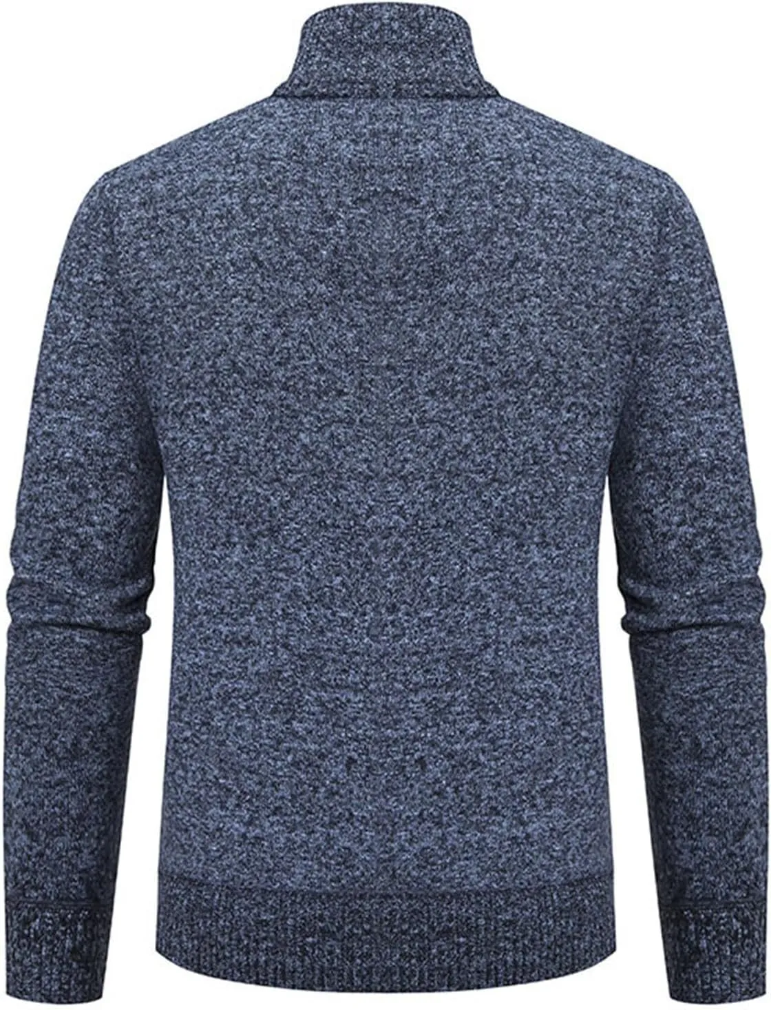 Mens Full Zipper Cardigan Sweater Stand Collar Thick Weave Pullover Thermal Knitted Tops Long Sleeve with Pockets