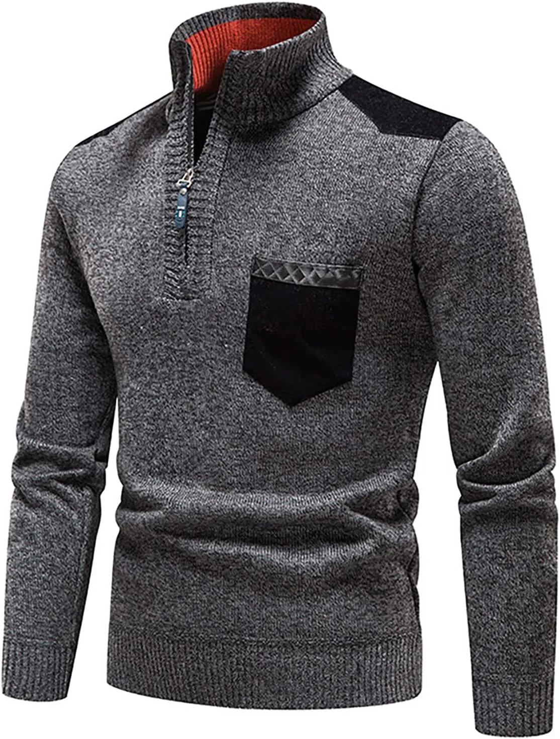 Mens Hooded Sweatshirt Fashion Long Sleeve Warm Solid Color Hooded Jackets Tops Mens Thermal Hoodie