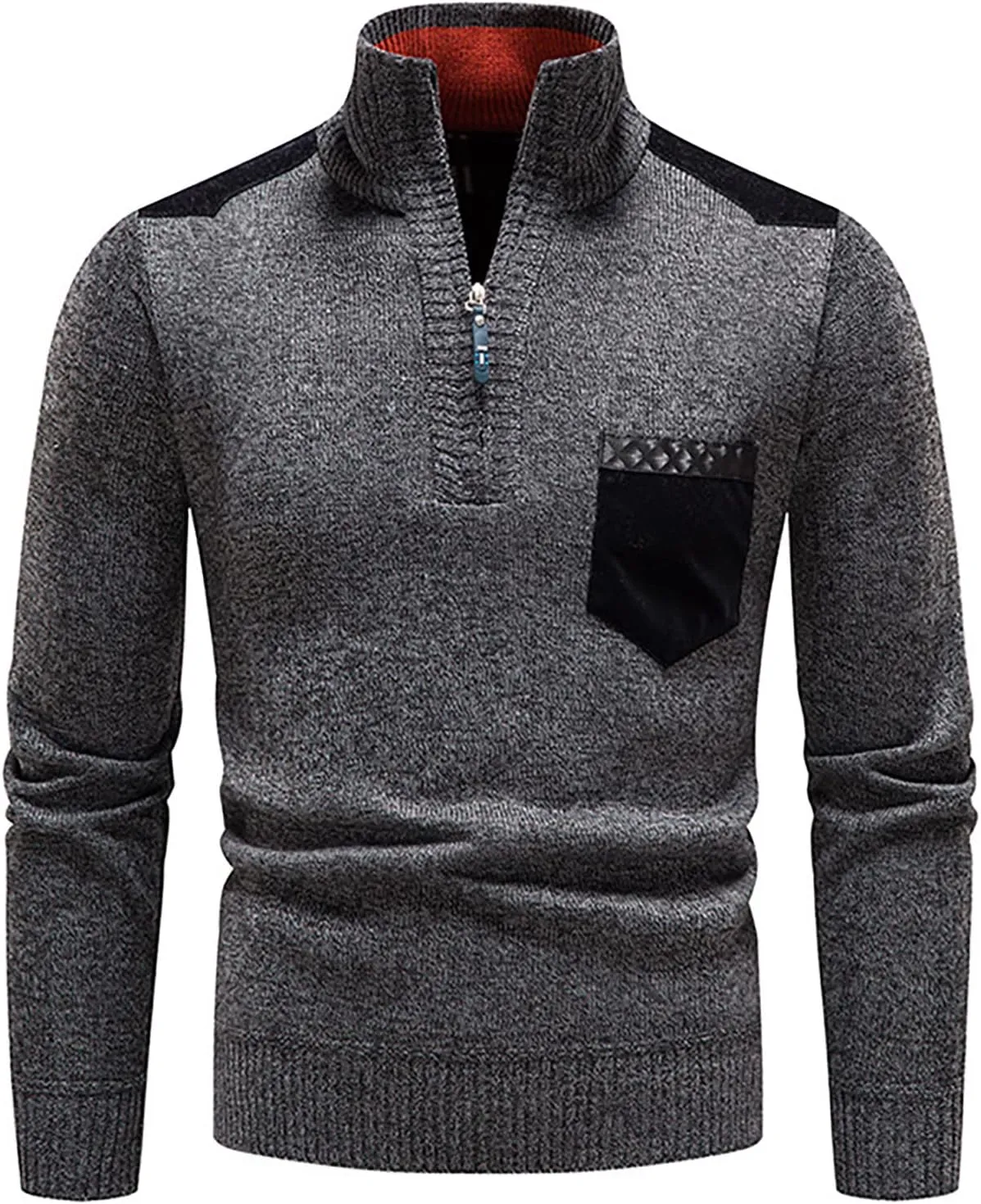 Mens Hooded Sweatshirt Fashion Long Sleeve Warm Solid Color Hooded Jackets Tops Mens Thermal Hoodie