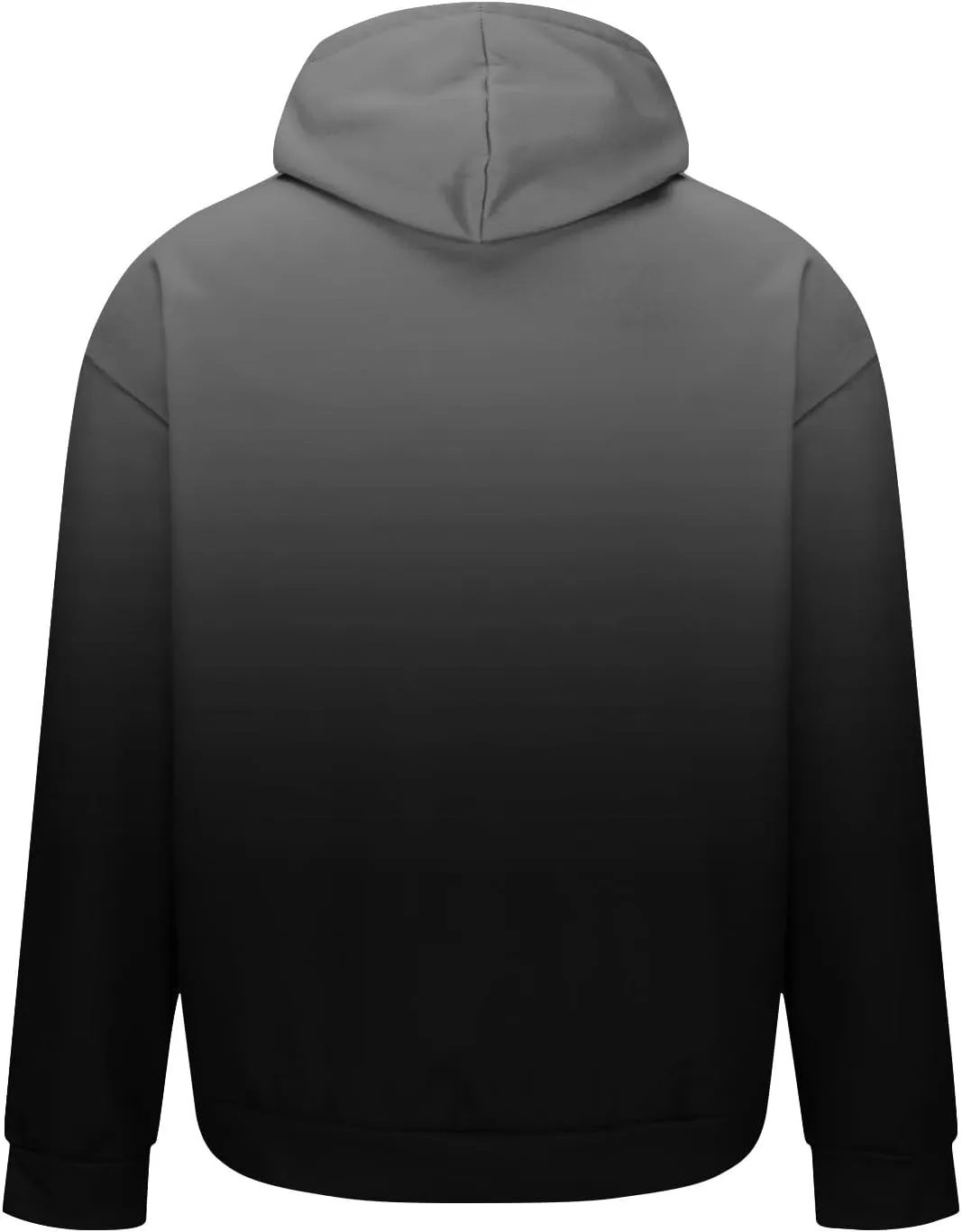 Mens Hooded Sweatshirts Ombre Gradient Running Workout Baggy Hoodies with Pocket Casual Loose Pullover Fall Tops