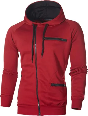 Men's Hoodies Casual Long Sleeve Zipper Sweatshirts Fashion Blouse Hooded Jackets Loose Fit Fall Winter Top