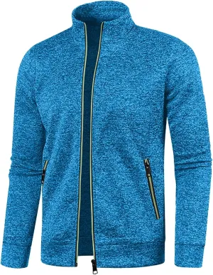 Mens Hoodies Knit Sweater, Full Zip Fleece Lined Cardigan Sweaters Casual Regular Fit Knit Sweater Men Sweater Jacket
