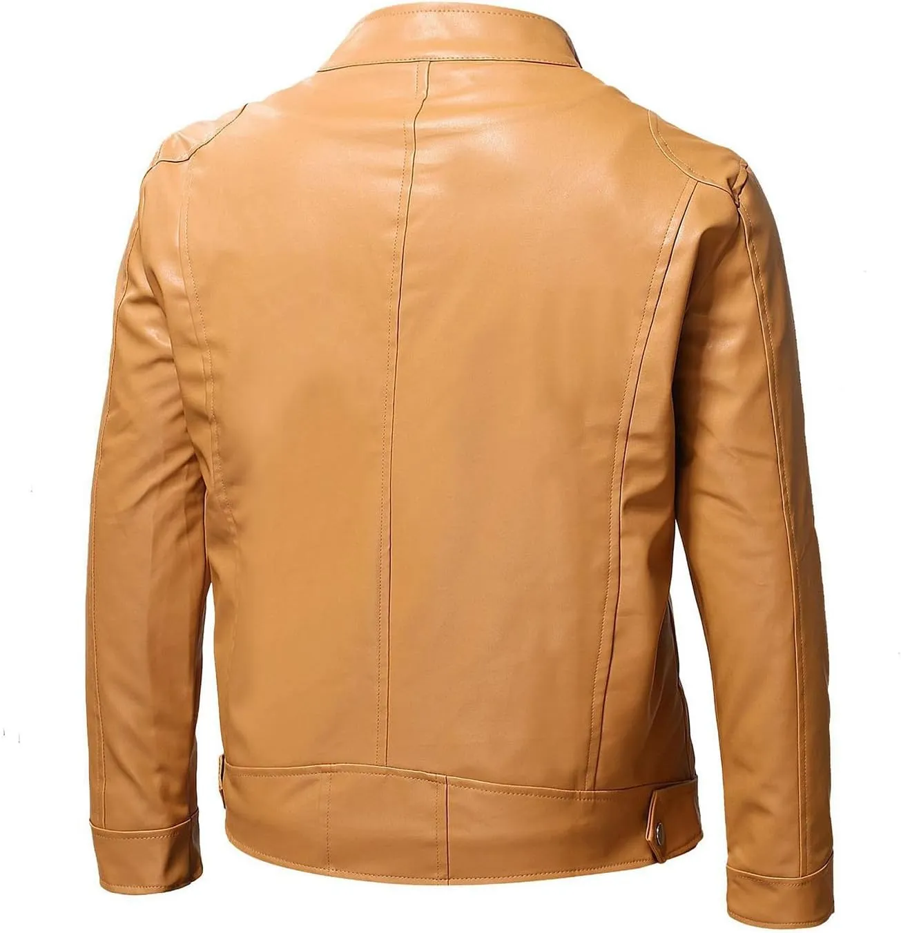 Men'S Leather & Faux Leather Jackets & Coats Fashion Men Autumn Winter Warm Casual Leather Zipper Long Sleeve Jacket Coat