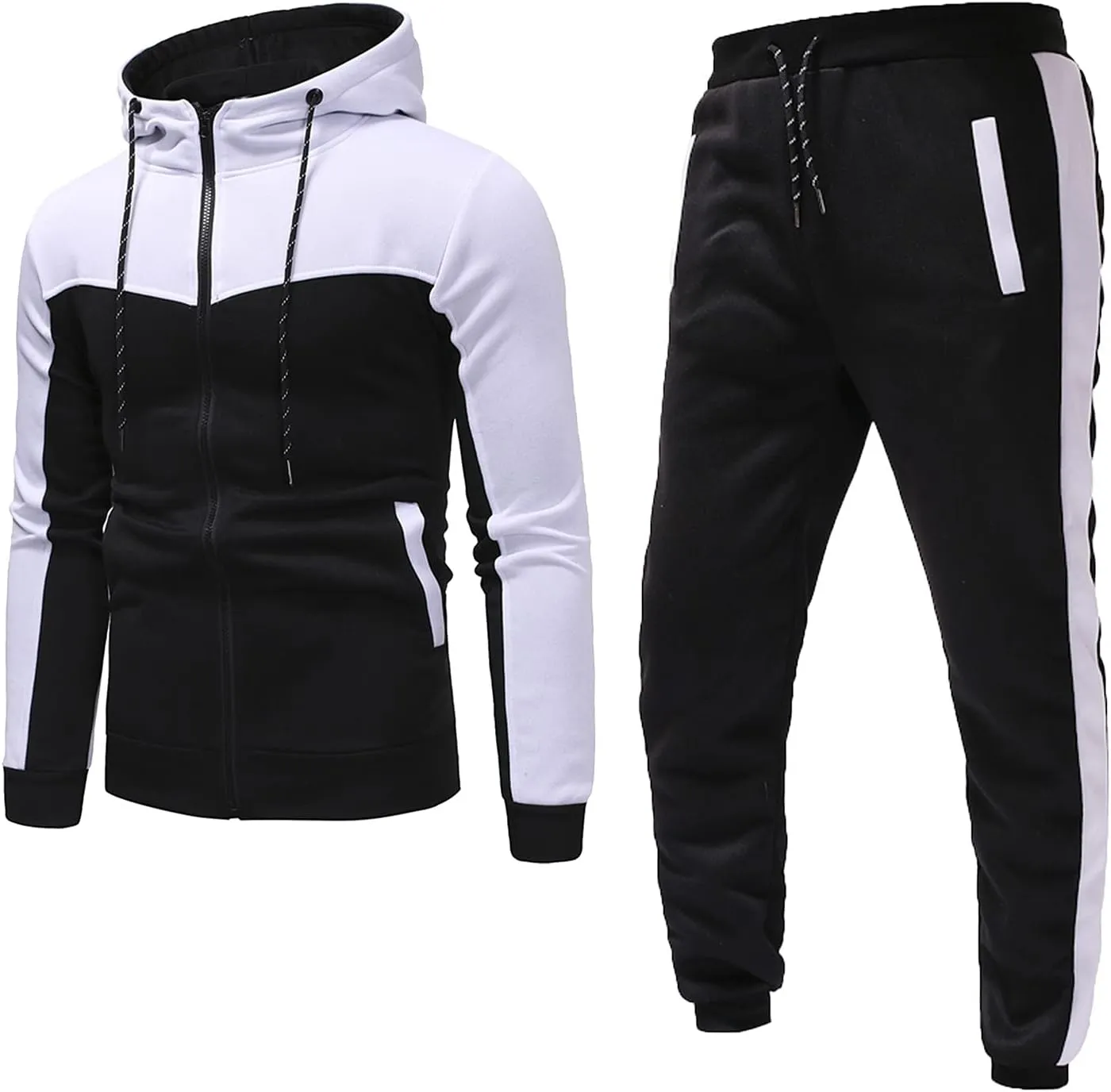 Men's Lightweight Hoodie Winter Sports Casual Fitness Suit With Dots Hoodie Sweatshirt And Pants