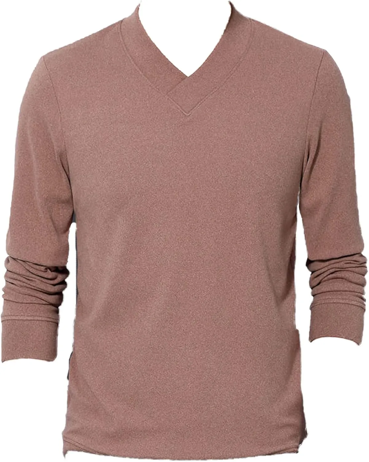 Men's Lightweight Merino Wool V-Neck Sweater Slim Fit Long Sleeve Pullover Classic Cashmere Trim Fine Knit (Camel,4X-Large)