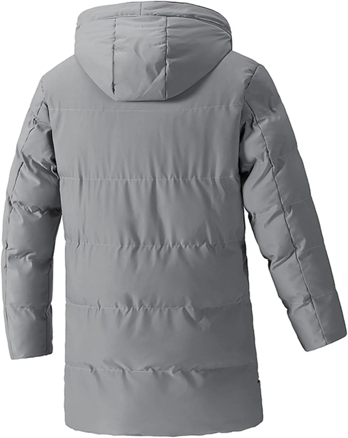 Men's Long Puffer Jacket Hooded Down Coats Winter Warm Windbreaker Overcoat