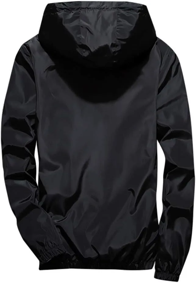 Men's Plus Size Jacket Rain Windbreaker Lightweight Shell Raincoat With Hood For Golf Hiking Travel, M-7XL