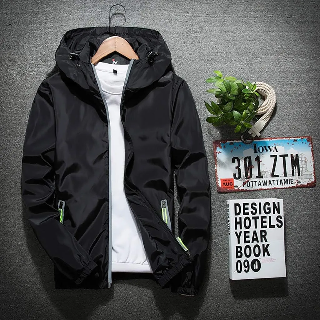 Men's Plus Size Jacket Rain Windbreaker Lightweight Shell Raincoat With Hood For Golf Hiking Travel, M-7XL