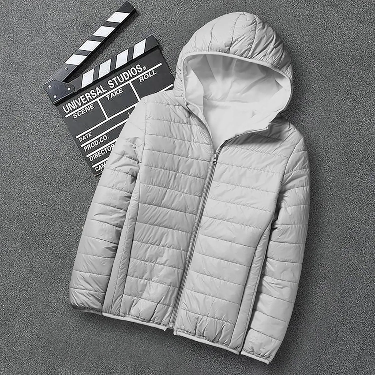 Men's Puffer Jackets Warm Puffy Lightweight Down Jacket Windproof Packable Quilted Coat Hoodless Winter Parka