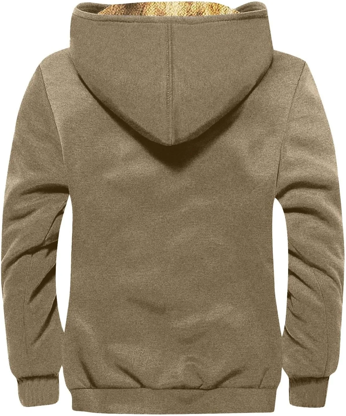 Men's Relaxed Fit Midweight Sherpa-Lined Full-Zip Sweatshirt Fleece Sherpa Lined Winter Wool Heavyweight Sweashirts