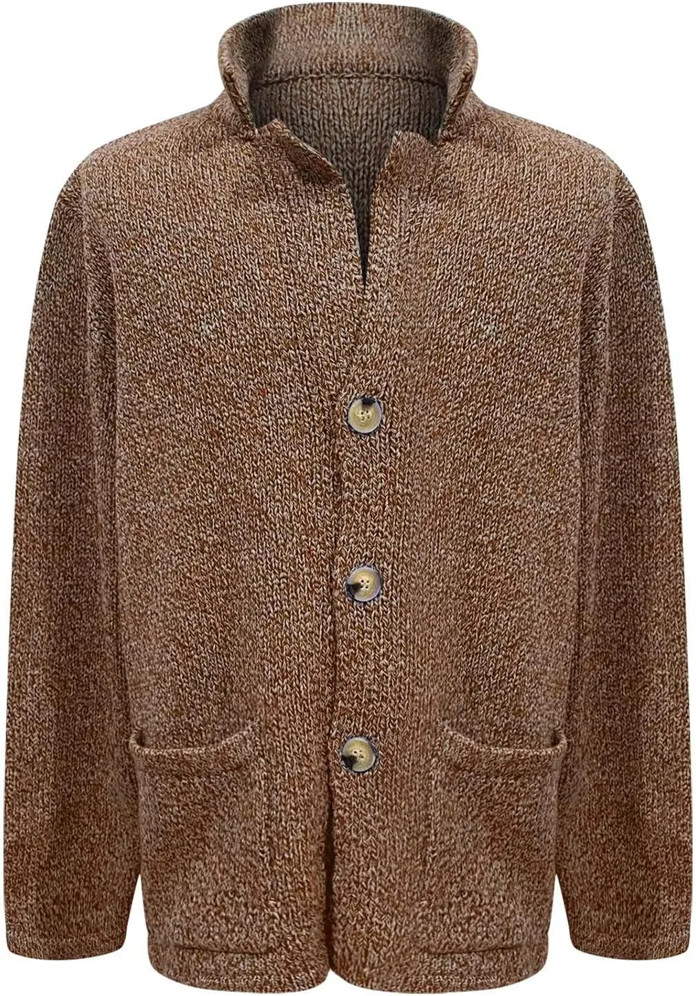Mens Shawl Collar Cardigan Sweater Cable Knit Button Down Fall Winter Chunky Sweaters Open Front Rainbow Jumpers