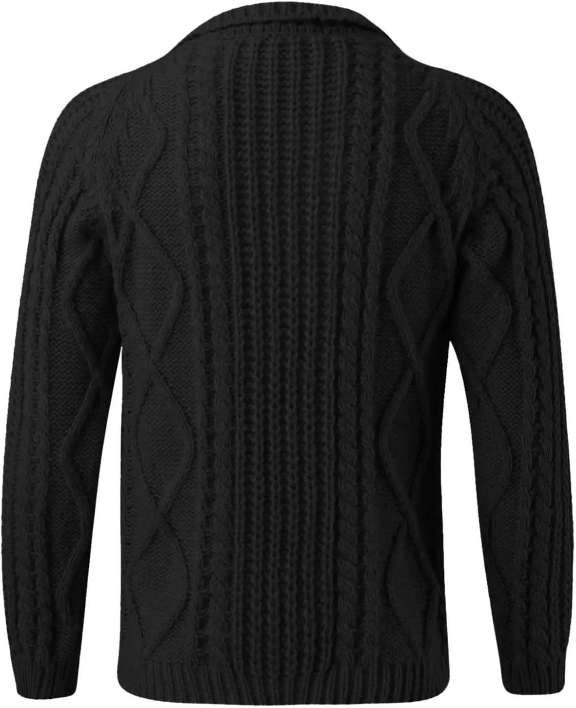 Mens Shawl Collar Cardigan Sweater Cable Knitted Button Down Solid Color Sweaters Chunky Fall Winter Outwear