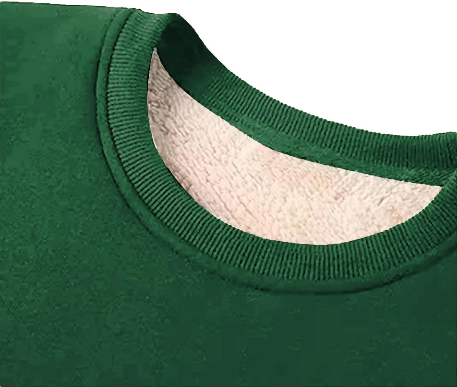 Mens Sherpa Lined Sweatshirts Warm Soft Crewneck Fleece Pullover Winter Heavyweight Long Sleeve Underwear with Pocket