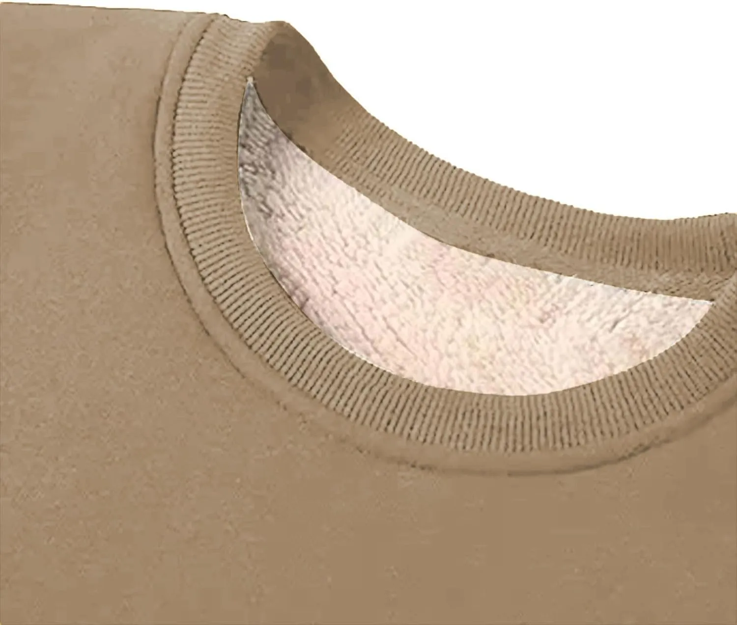 Mens Sherpa Lined Sweatshirts Warm Soft Crewneck Fleece Pullover Winter Heavyweight Long Sleeve Underwear with Pocket