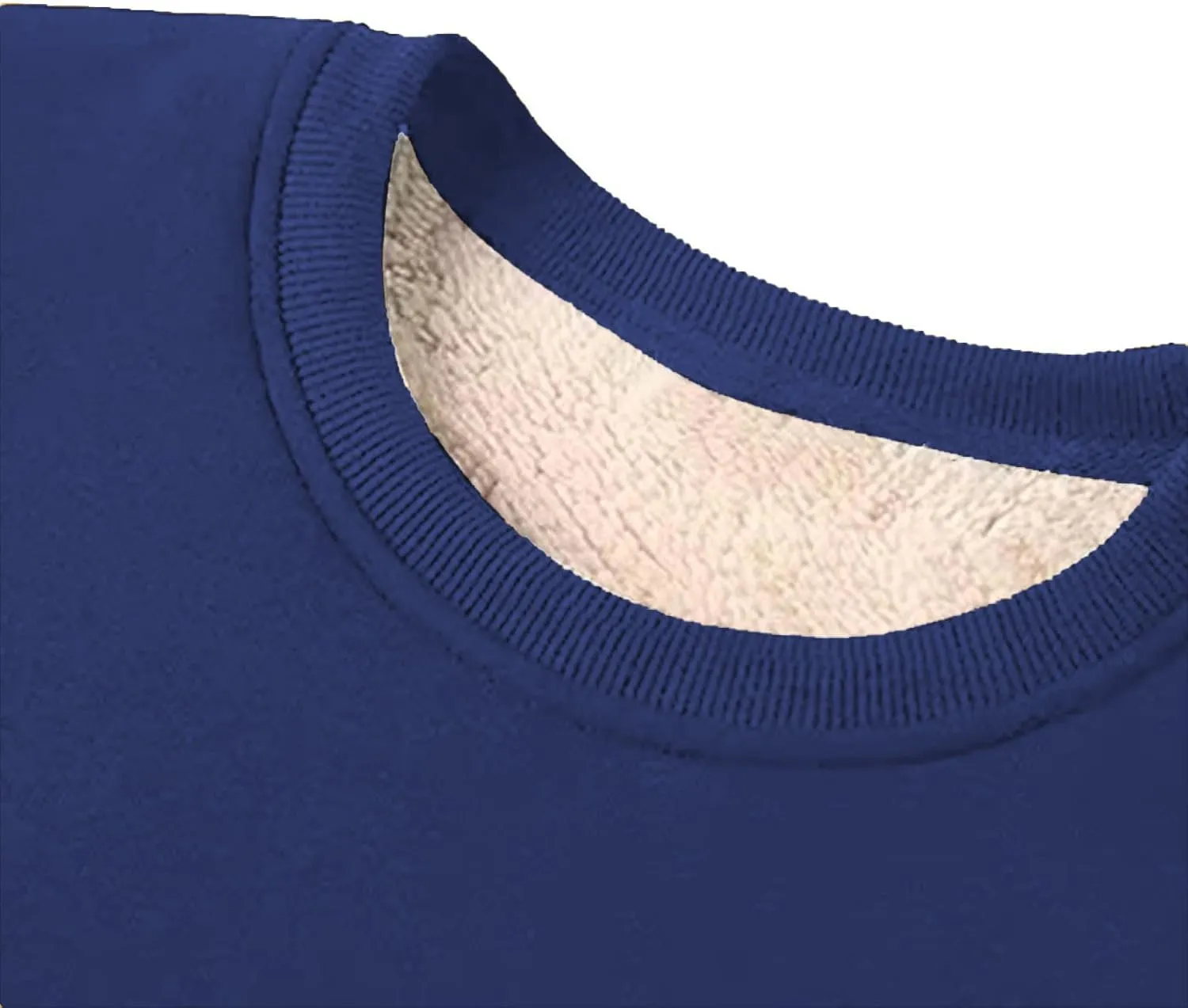 Mens Sherpa Lined Sweatshirts Warm Soft Crewneck Fleece Pullover Winter Heavyweight Long Sleeve Underwear with Pocket
