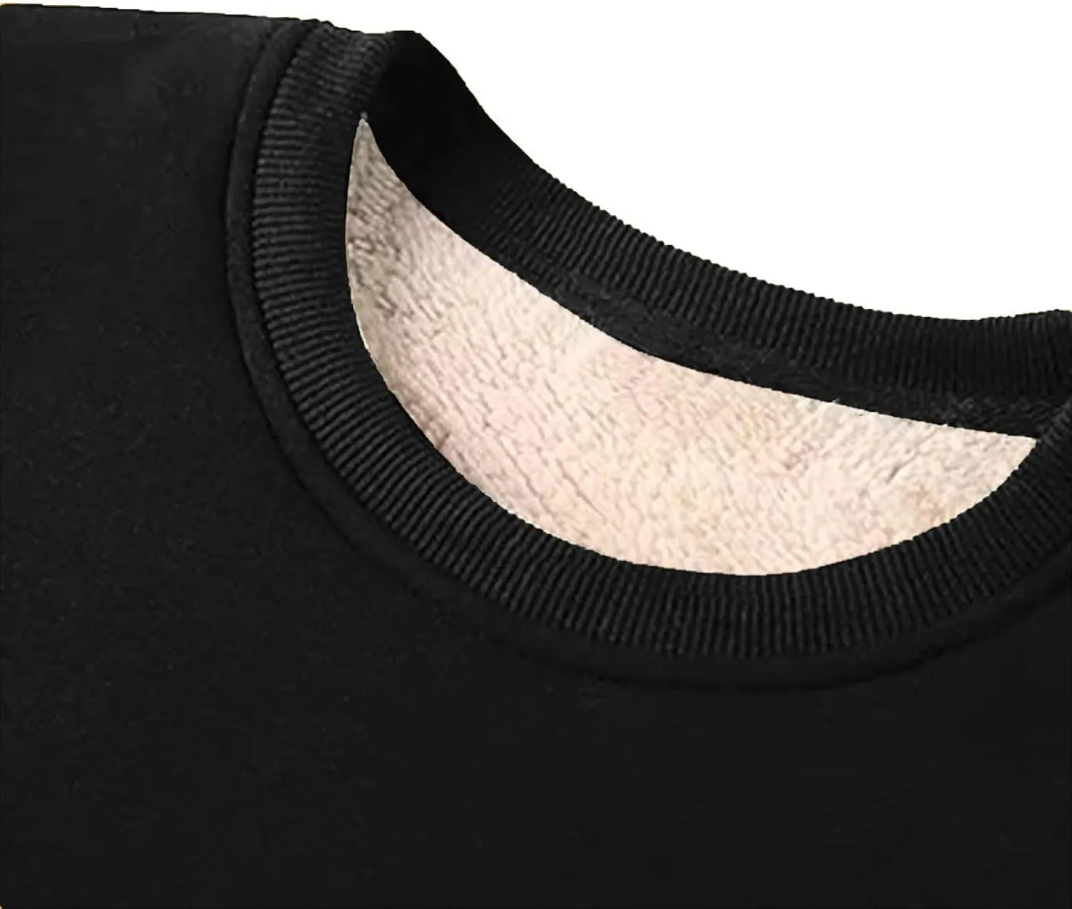 Mens Sherpa Lined Sweatshirts Warm Soft Crewneck Fleece Pullover Winter Heavyweight Long Sleeve Underwear with Pocket
