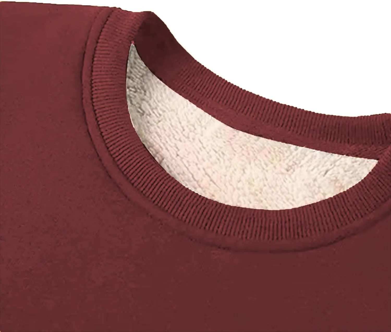 Mens Sherpa Lined Sweatshirts Warm Soft Crewneck Fleece Pullover Winter Heavyweight Long Sleeve Underwear with Pocket