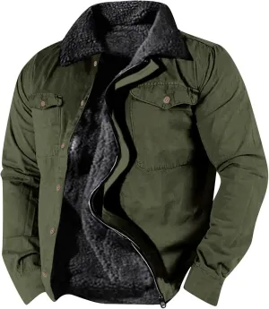 Mens Sport Coat, Hooded Winter Coats Water Resistant Warm Thicken Insulated Button zipper Windproof Jacket with Pocket