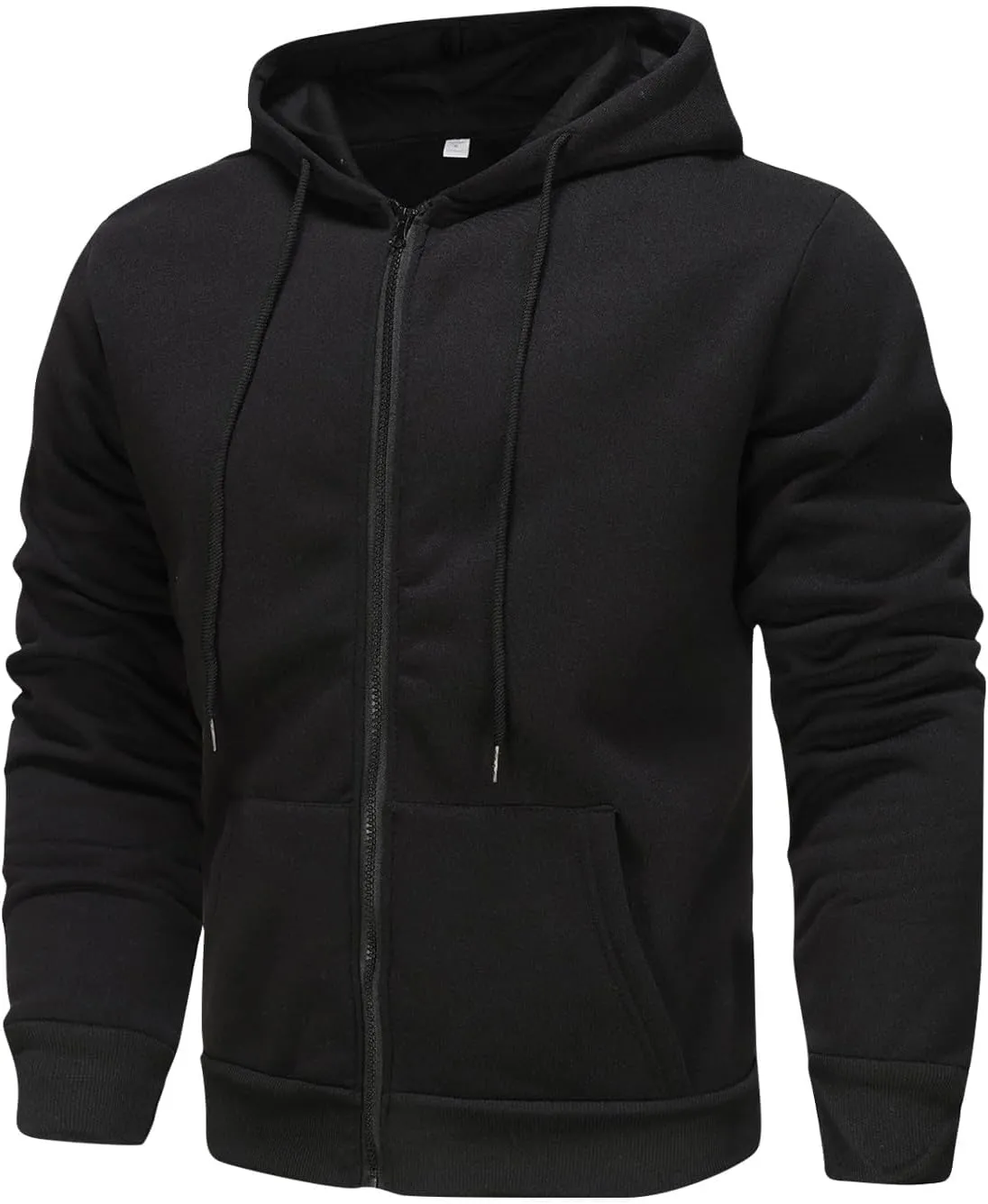 Mens Sweatshirts Hoodies Fashion Full Zip Hooded Stylish Zip Up Jacket Big And Tall Long Sleeve Coat With Pockets