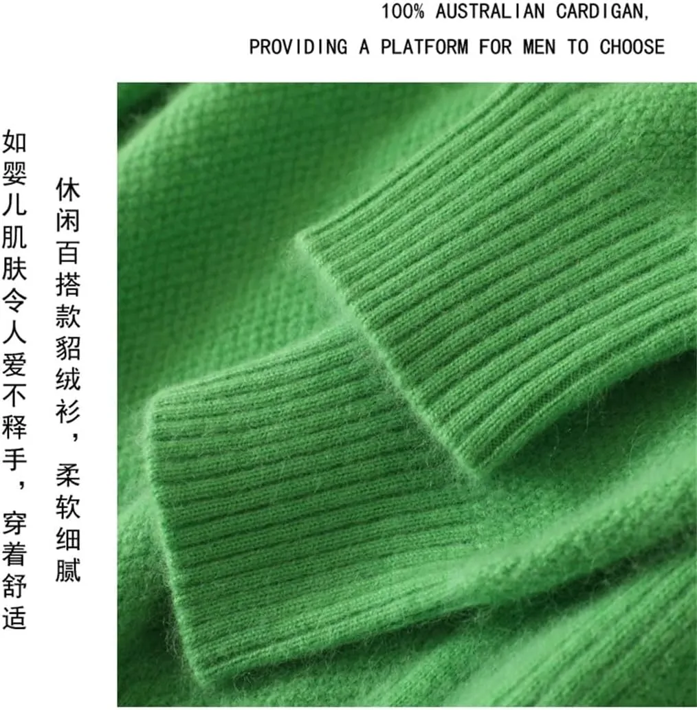Men's Tops Pullover V-Neck Sweater Loose Long-Sleeved Solid Color Knitted Bottom Sweater