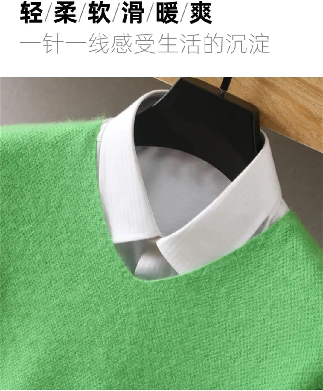 Men's Tops Pullover V-Neck Sweater Loose Long-Sleeved Solid Color Knitted Bottom Sweater