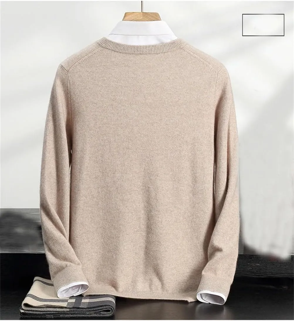 Men's V Neck Long Sleeve Sweater Slim Fit Lightweight Soft Solid Color Sweaters Mens Loose Casual Knit Sweater