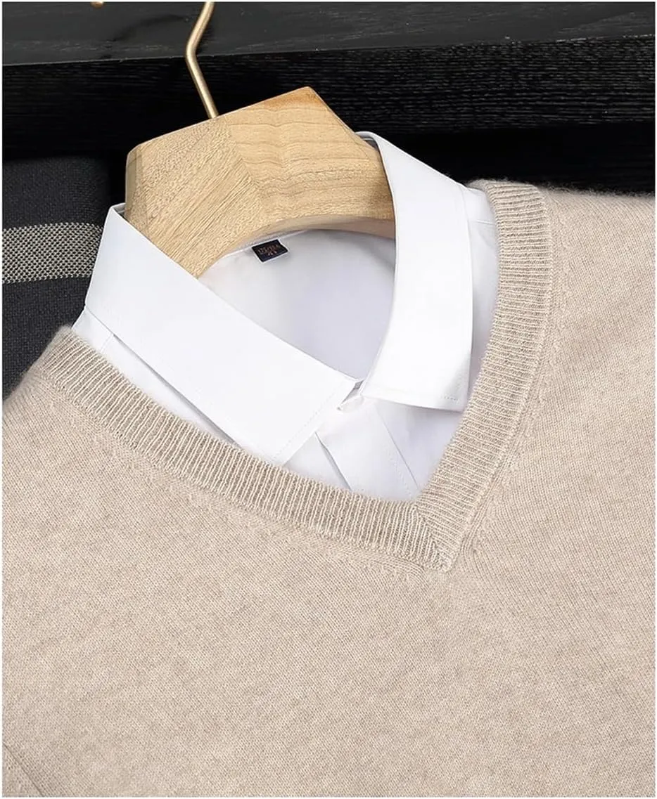 Men's V Neck Long Sleeve Sweater Slim Fit Lightweight Soft Solid Color Sweaters Mens Loose Casual Knit Sweater