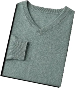 Men's V Neck Long Sleeve Sweater Slim Fit Lightweight Soft Solid Color Sweaters Mens Loose Casual Knit Sweater