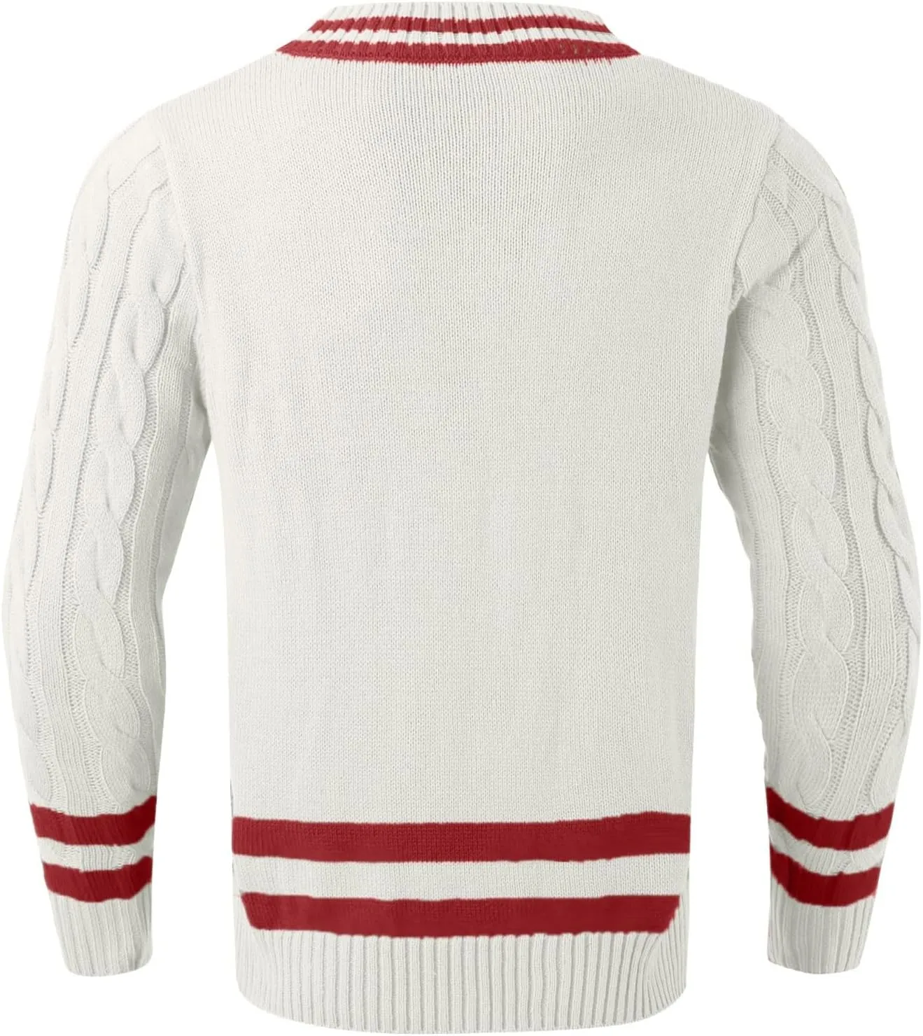 Men's V Neck Sweater Long Sleeve Striped Pullover Twist Textured Ribbed Tops Knitted Casual Loose Oversize Sweater