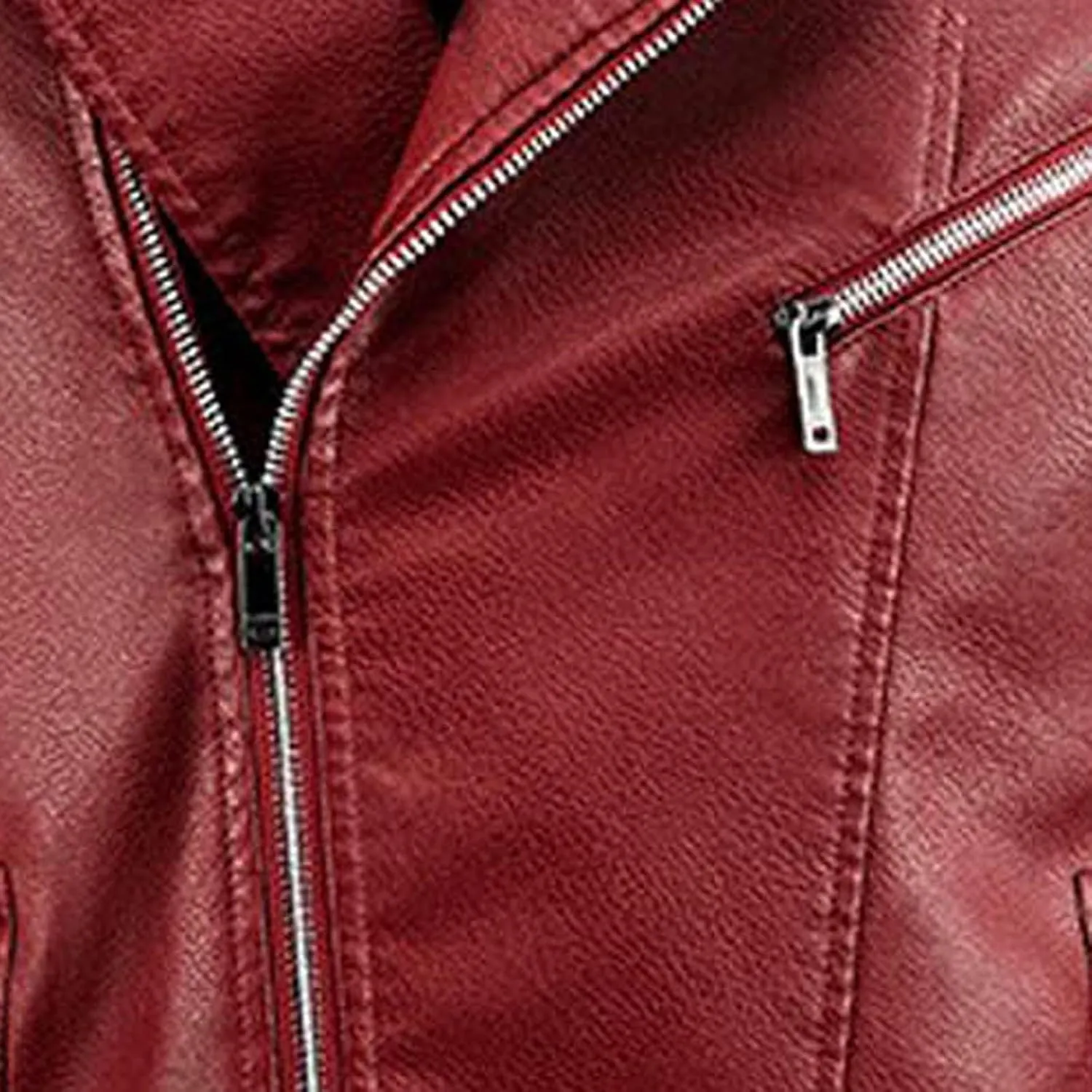 Men's Vintage Asymmetric Zip Lightweight Faux Leather Biker Jacket Long Sleeve Lapel Collar Motorcycle Racing Coats