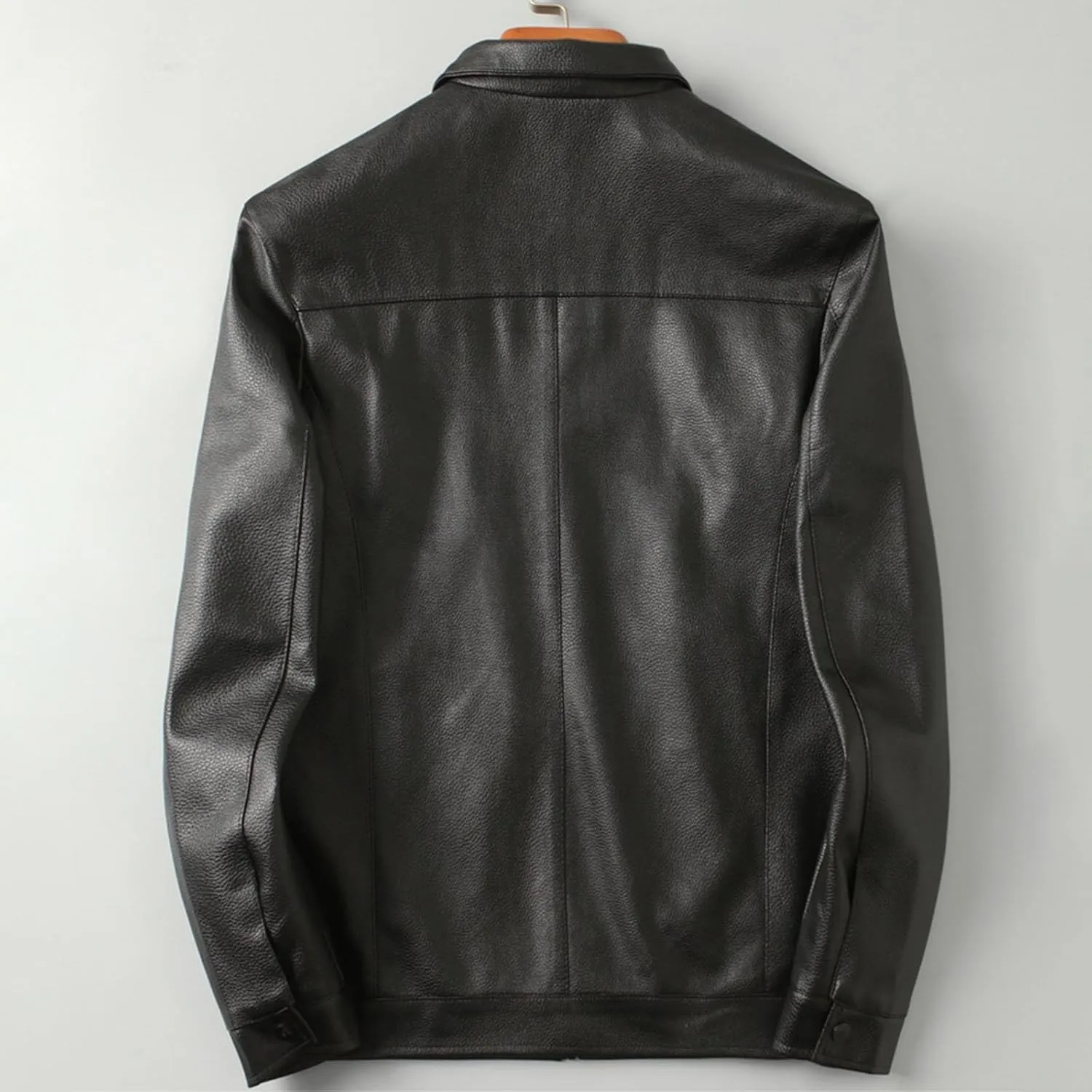Mens Vintage Leather Long Sleeve Jacket Coat Stand Collar Club Coat Fashion Men's Leather Jackets Casual TopsWinter