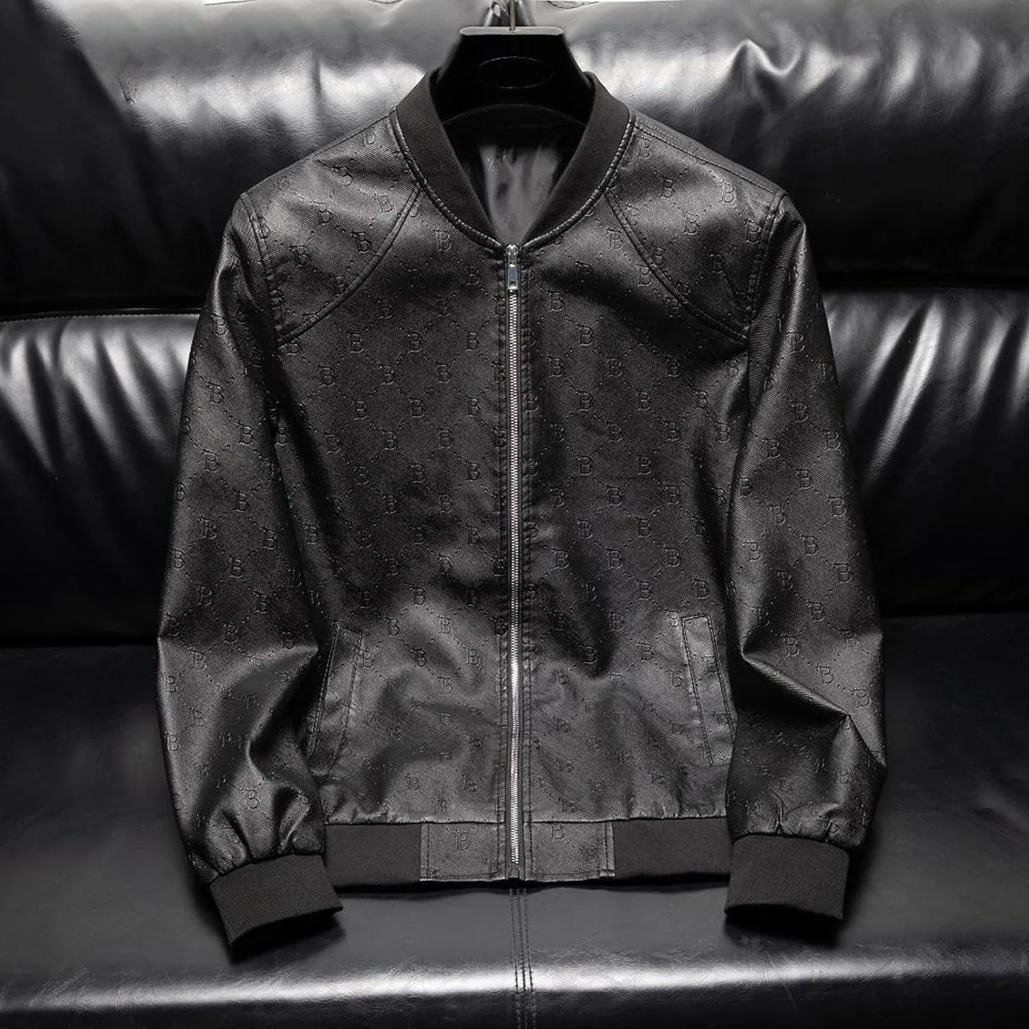 Mens Vintage Leather Long Sleeve Jacket Coat Stand Collar Club Coat Fashion Men's Leather Jackets Casual TopsWinter