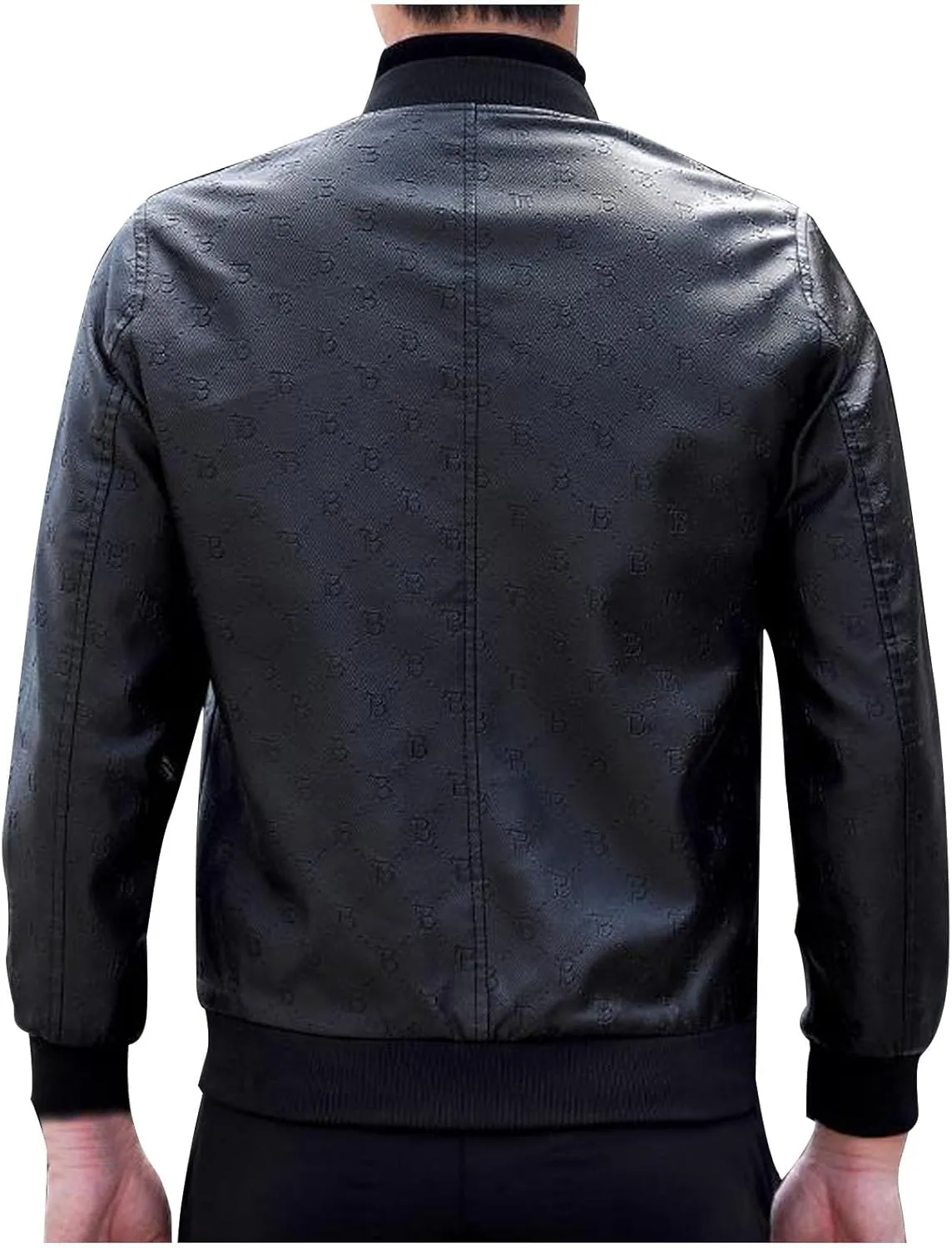 Mens Vintage Leather Long Sleeve Jacket Coat Stand Collar Club Coat Fashion Men's Leather Jackets Casual TopsWinter